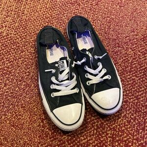 Converse Low Top Sneakers in Black & White Trim